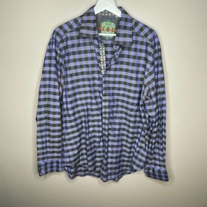 Robert Graham Blue Check Button Front Shirt‎
